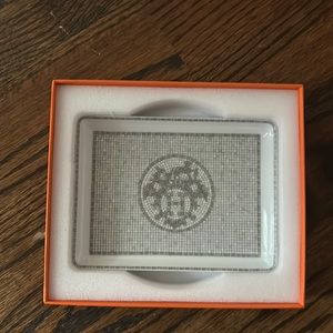 brand new hermes mosaique sushi jewelry  tray palladium silver